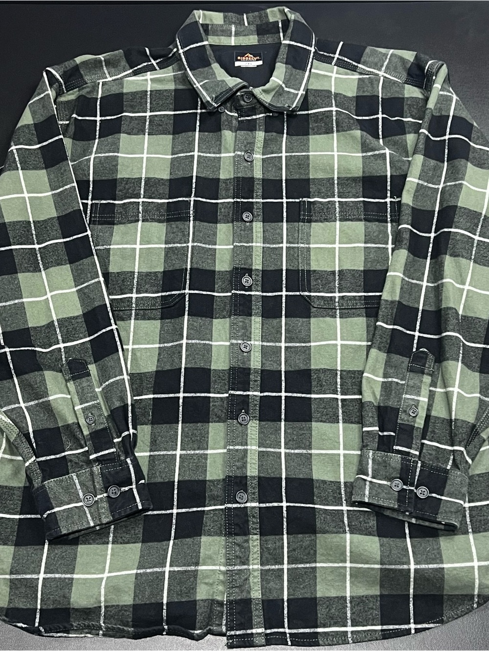 Ridgecut Toughwear Flannel Shirt Men's Size 2XL Green Plaid Heavy Work Shirt M4